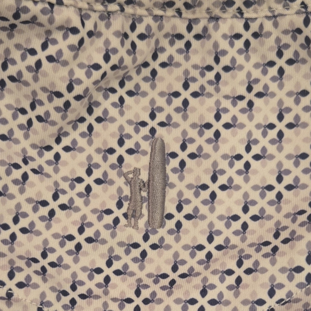 johnnie-O Men's Polo Shirt - White and Blue Pattern - Picture 4 of 6